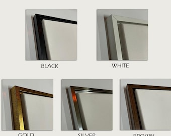 Floating Frame for Canvas, 3cm Deep (1.18"), 5 Color Options, Black, White, Gold, Silver, Brown – Modern Canvas Frame – Add-on for Wall Art
