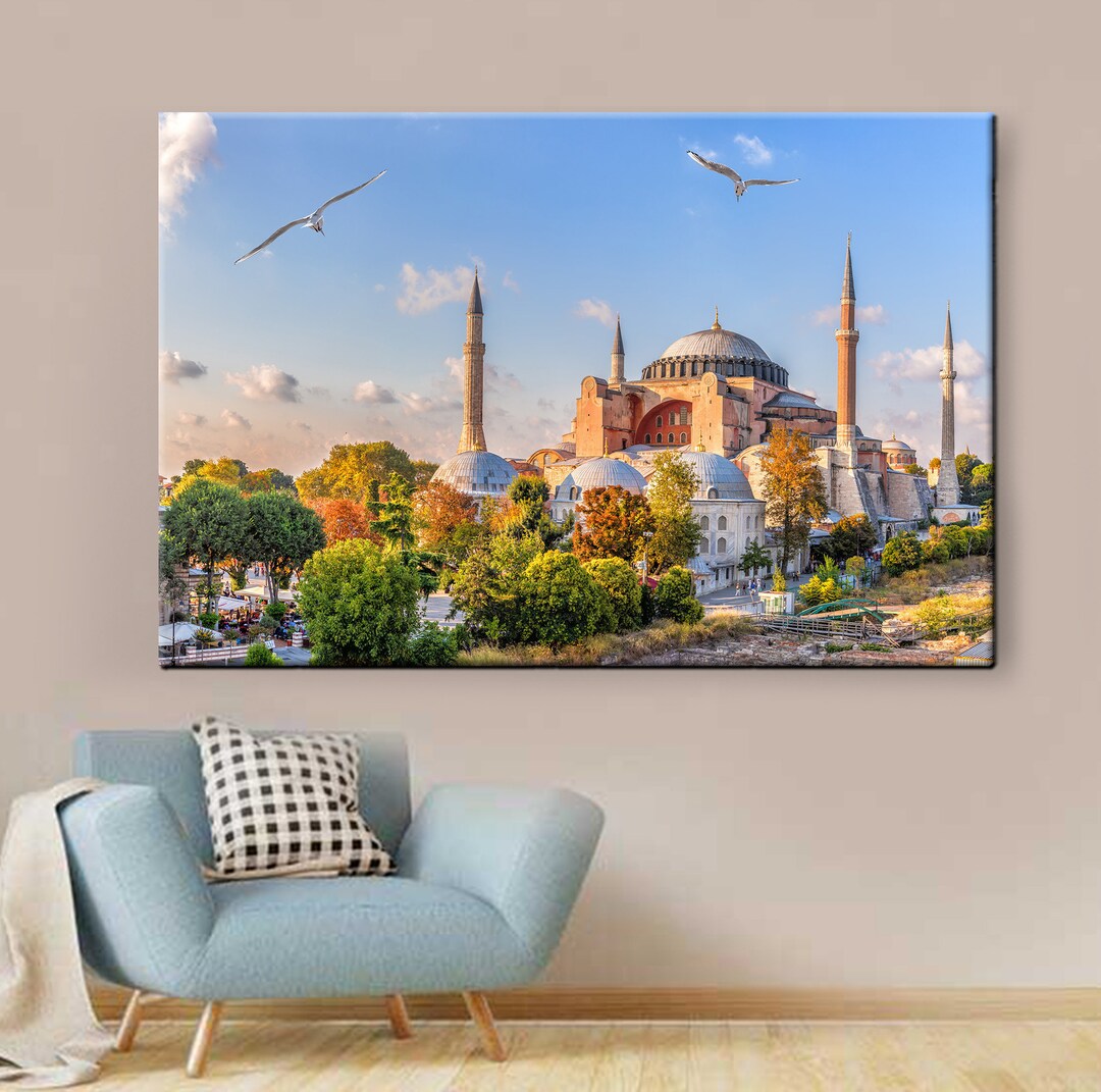 Istanbul Panorama, A View From the Hagiasophia Museum, Canvas Painting ...