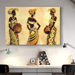 Afrikaanse muurkunst, zwarte vrouw canvasprint, dames kunstprint, zwarte vrouw muur kamer decor, vrouwen op canvas, Afrikaanse canvaskunst, vrouw print