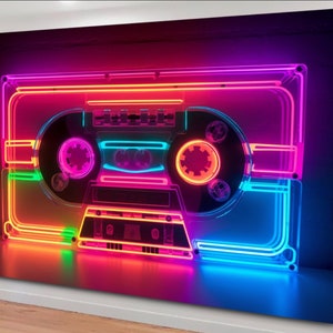 Retro Kassette Wandbild, Kassette Leinwand Kunst, Retro Wandkunst, Kassette Dekor, Vintage Kassette Kunst, Retro Musikwand, Musikband Druck