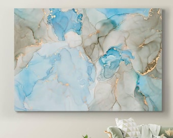 Abstracte kunst aan de muur, blauwe abstracte print, blauw abstract canvas, blauwe muurkunst, canvas muurkunst, blauwe abstracte muurkunst, abstracte marmerkunst, blauwe abstracte muurkunst, abstracte marmerkunst