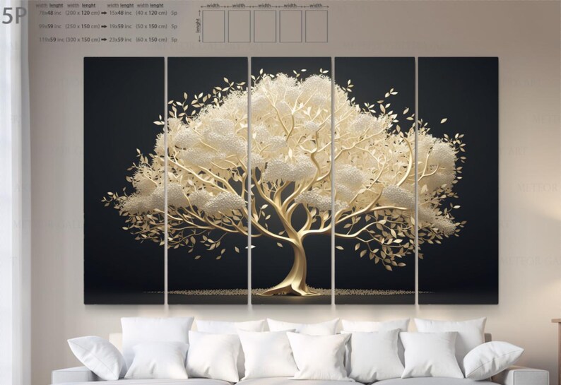 Tree Canvas Wall Art, Abstract Tree Print, Large Wall Art, Original ...