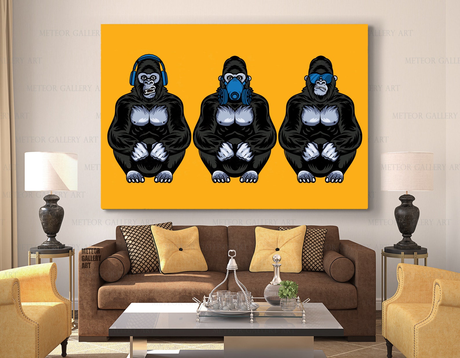 Three Monkeys Canvas Art Wall Art Canvas 3 Wise Monkeys Wall Etsy