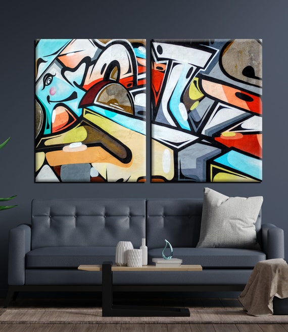 Trippy Street Art Graffiti, Leinwand Malerei Design, Street Style, Buntes  kreatives Abstraktes an der Wand, Graffiti Kunst, Graffiti, Poster Design