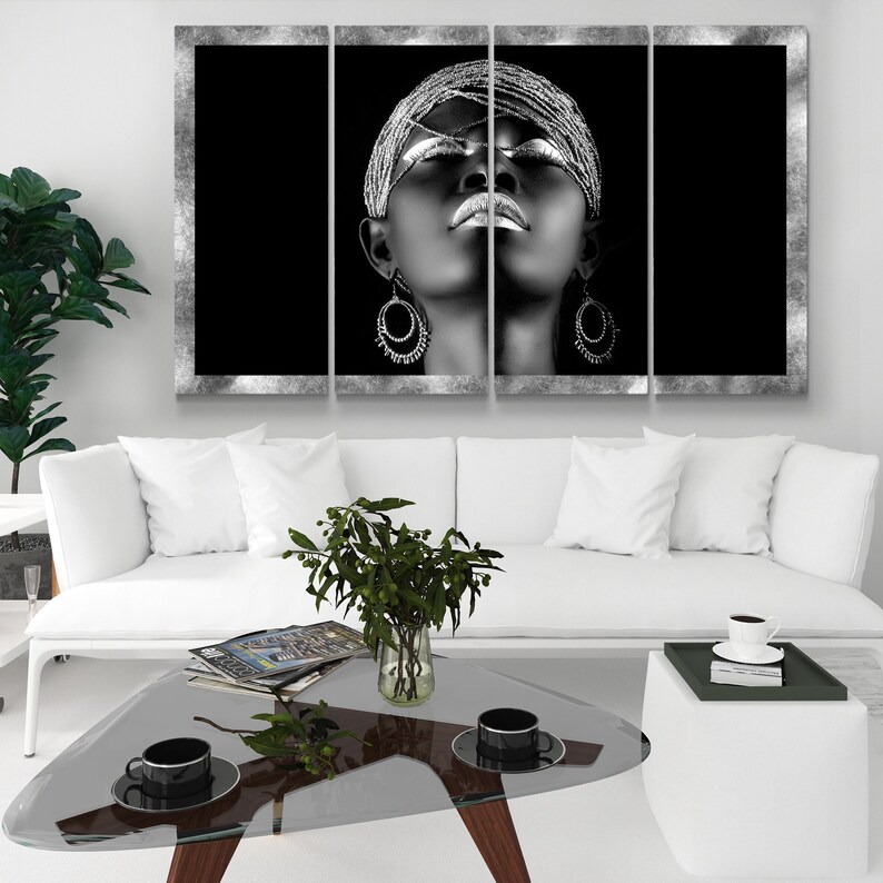 Black Woman Canvas Art African Wall Art Black Woman Wall Etsy