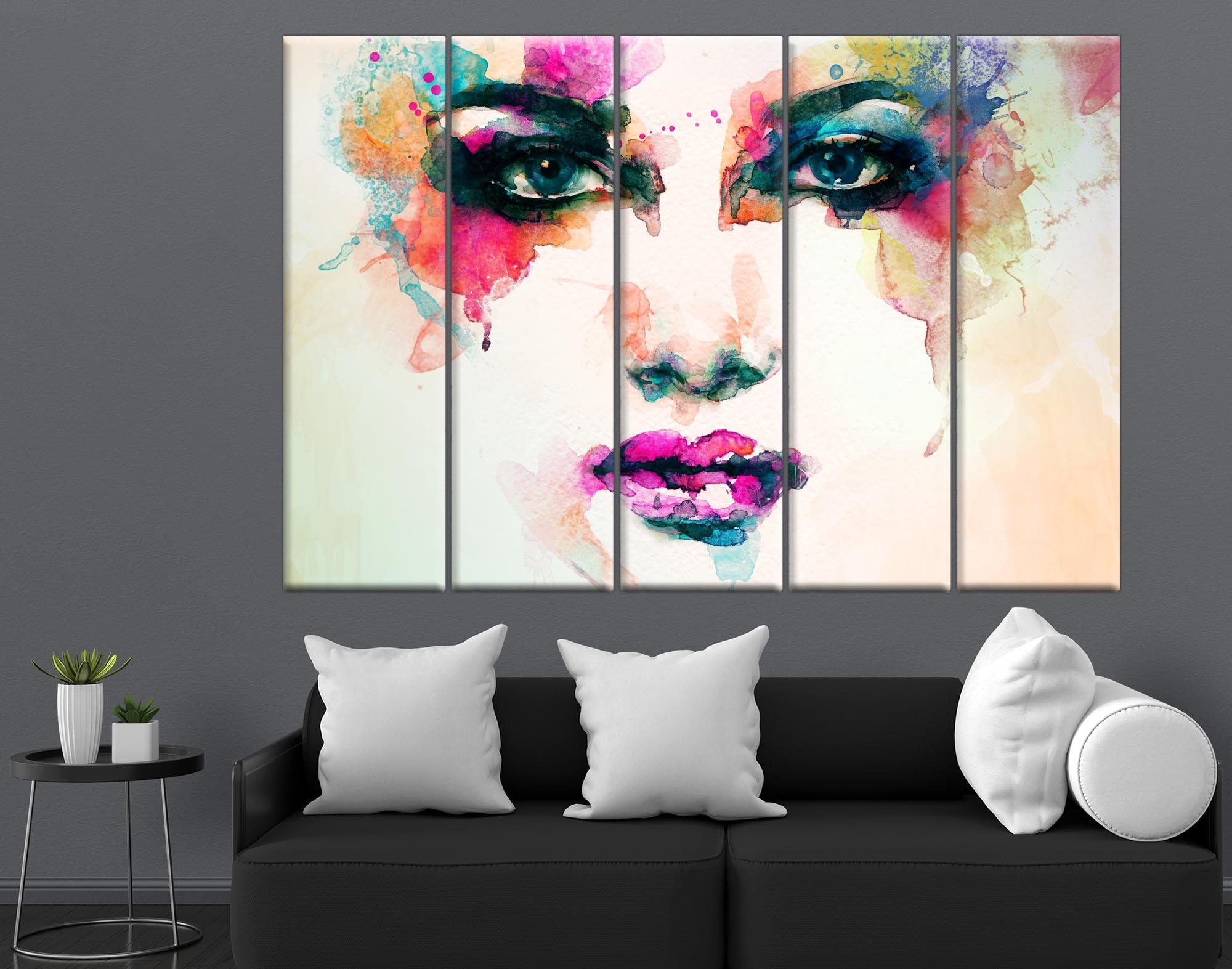 Abstract art Woman Portrait Canvas Prints Woman Face Oil Etsy