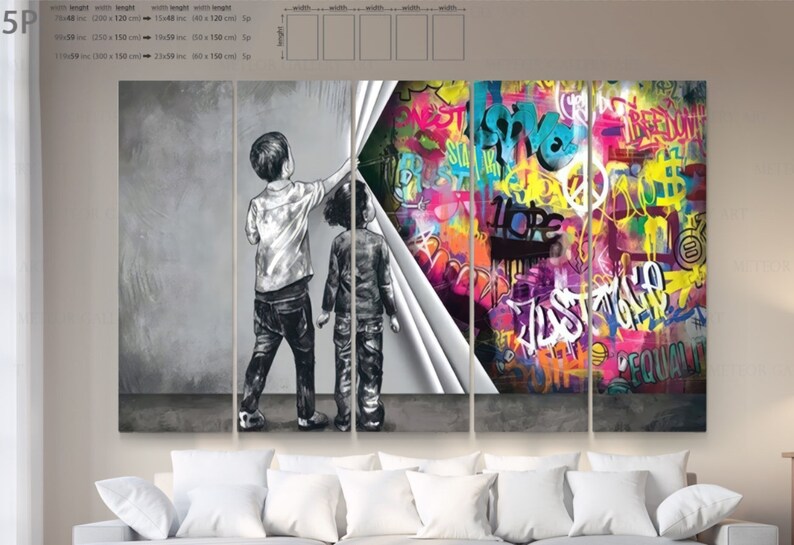 banksy wall art, banksy canvas painting, graffiti wall art, colorful canvas, Gifts for Boyfriend, Gifts for Husband, Gifts for Sister, Gifts for Wife, Anniversary Gifts, Birthday Gifts, Gifts for Couples, Gifts for Friends, Housewarming Gifts, Gifts