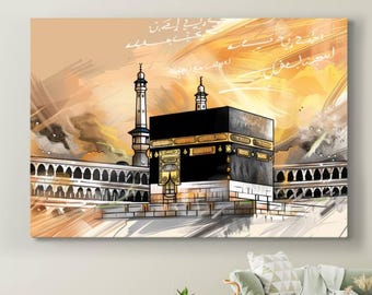 Islamic Wall Art, Kaaba Canvas, Kaaba Wall Art, Kaaba Prints, Kaaba Poster, Kaaba Painting, Islamic Canvas Print, Islamic Decor, Quran art