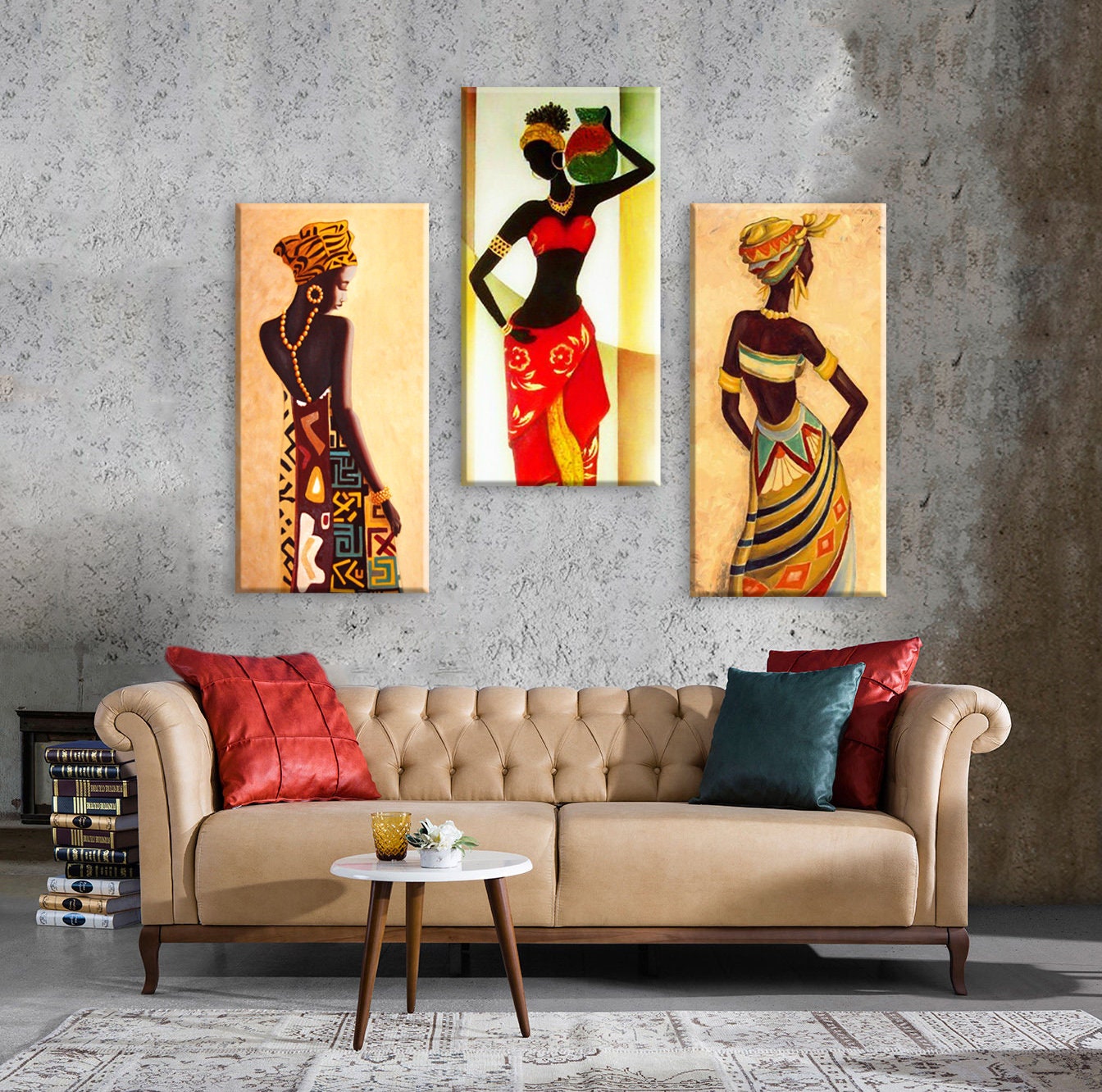 African Girl Canvas Art, Black Woman Wall Art, African Art Decor, Black ...