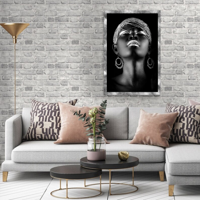 Black Woman Canvas Art African Wall Art Black Woman Wall Etsy