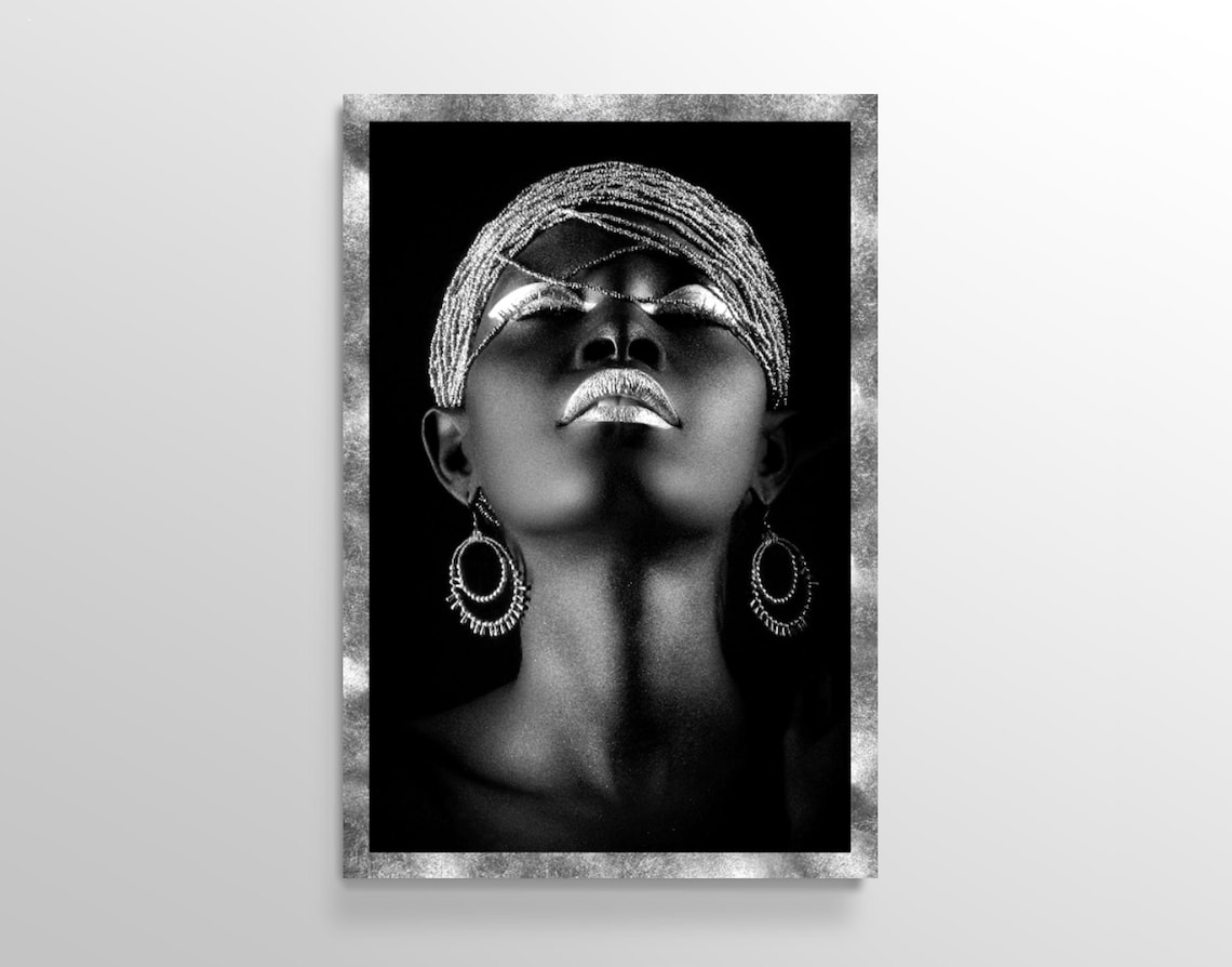 Black Woman Canvas Art African Wall Art Black Woman Wall Etsy
