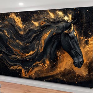 Horse Canvas Wall Art, Abstract Horse Print, Horse Print, Animal Canvas Art, Wild Horse Art, Horse Wall Decor, Animal Wall Decor, canvas