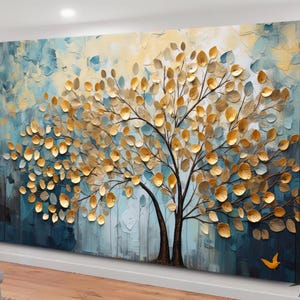 Tree Canvas Wall Art, Abstract Tree Print, Large Wall Art, Original Minimalist Floral Landscape Art, Living Room Home Decor, Tree Art,canvas
