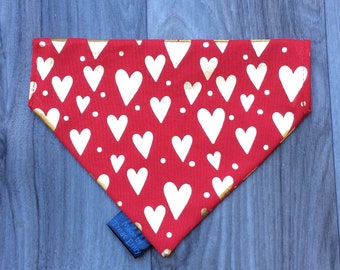 Valentine Bandana - Gold Heart Bandana - Dog Bandana -  Valentine's Day - Valentine gift for dog