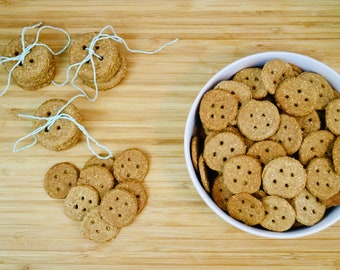 Peanut Butter Vegan Dog Treats - PB Buttons - Peanut Butter - Gluten Free