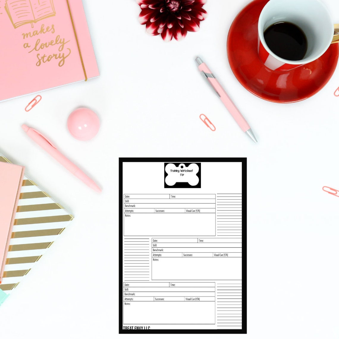 Training Worksheet Notepad Pet Notepad Personalized Etsy