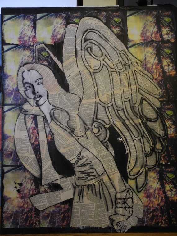 Angel of Testimony Handdetailed Print Gothic Female Angel Etsy