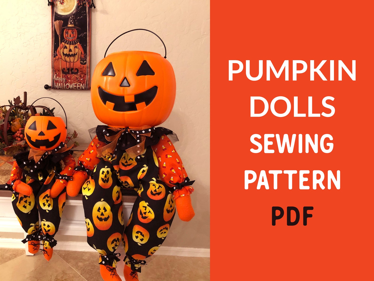 Pumpkin Pail Shelfsitter Doll Patterns Etsy