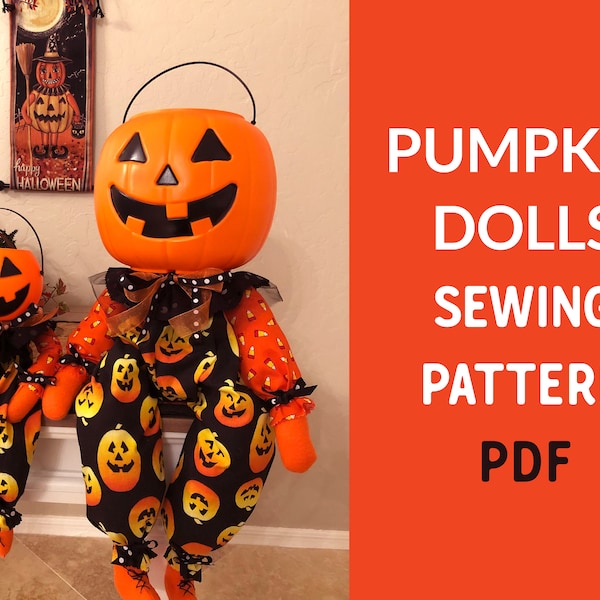 Pumpkin Pail Shelf-Sitter Doll Patterns
