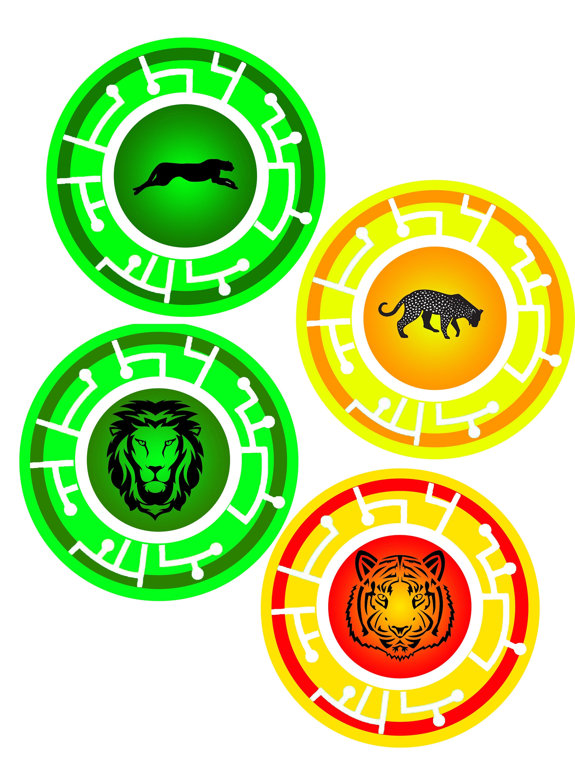Wild Kratts Inspired Animal Adventure Discs animal Pack 1, SVG