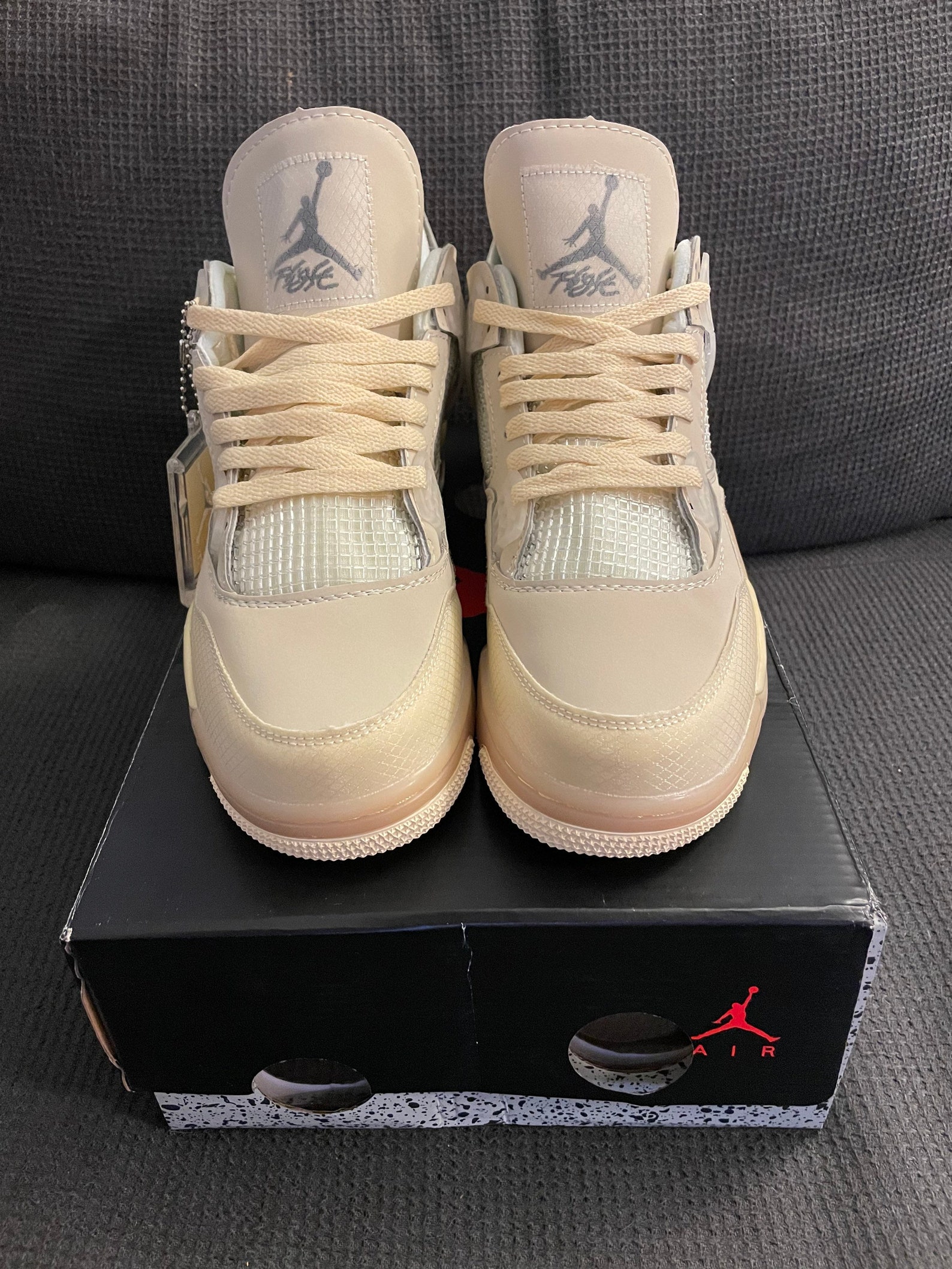 pastel off white jordan 4s