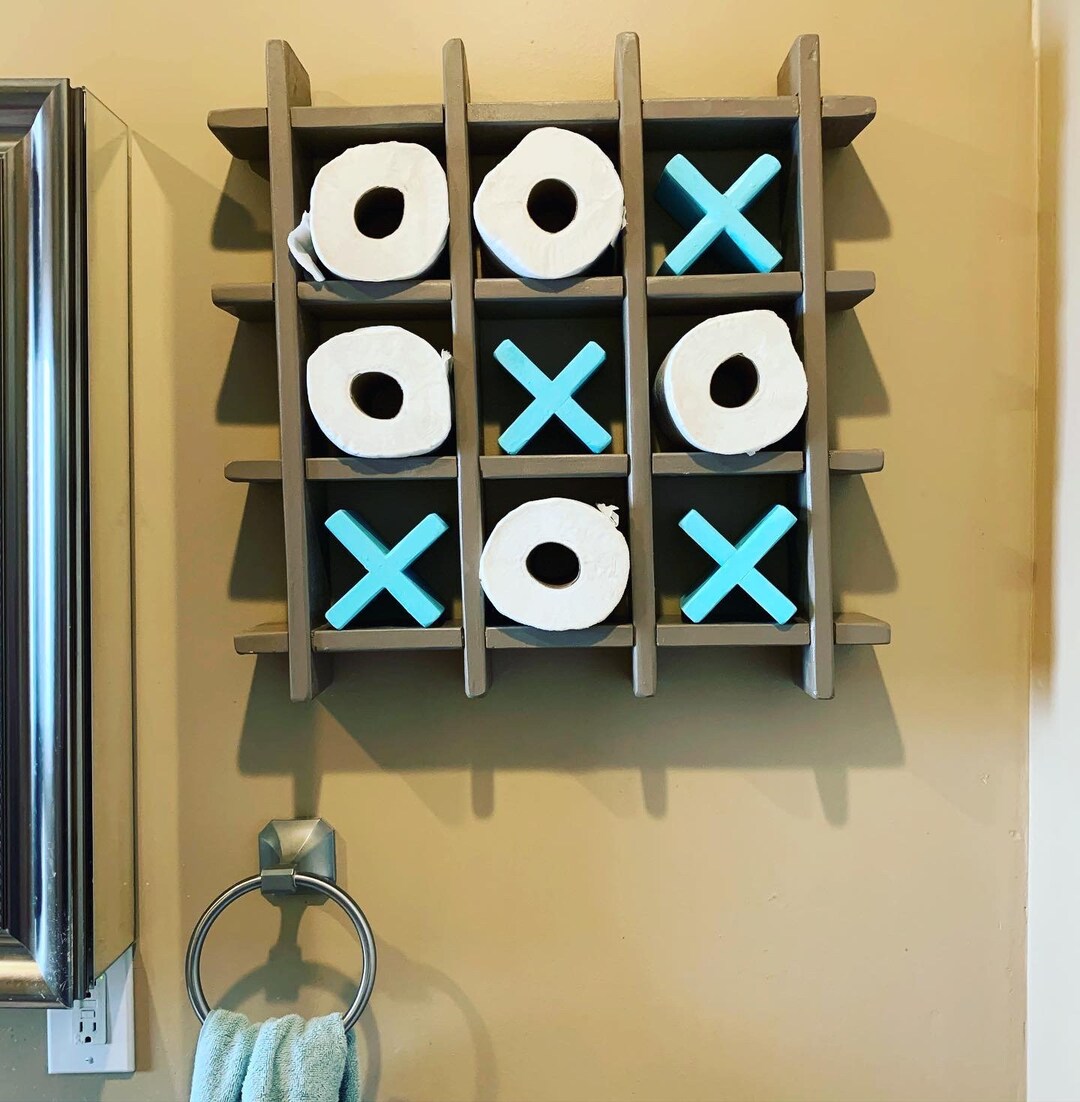Tic Tac Toe Toilet Paper Holder Etsy