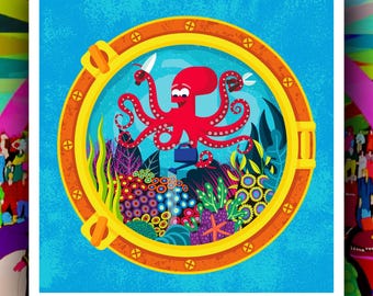 Octopus's Garden Where I want to be, Under the Sea - Fine Art Print