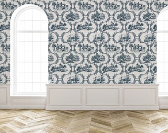 Toile De Jouy Wallpaper Etsy Toile De Jouy Wallpaper Etsy