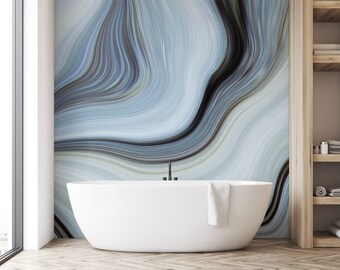 photo Blue Marble Bathroom Wallpaper blue marble wallpaper etsy