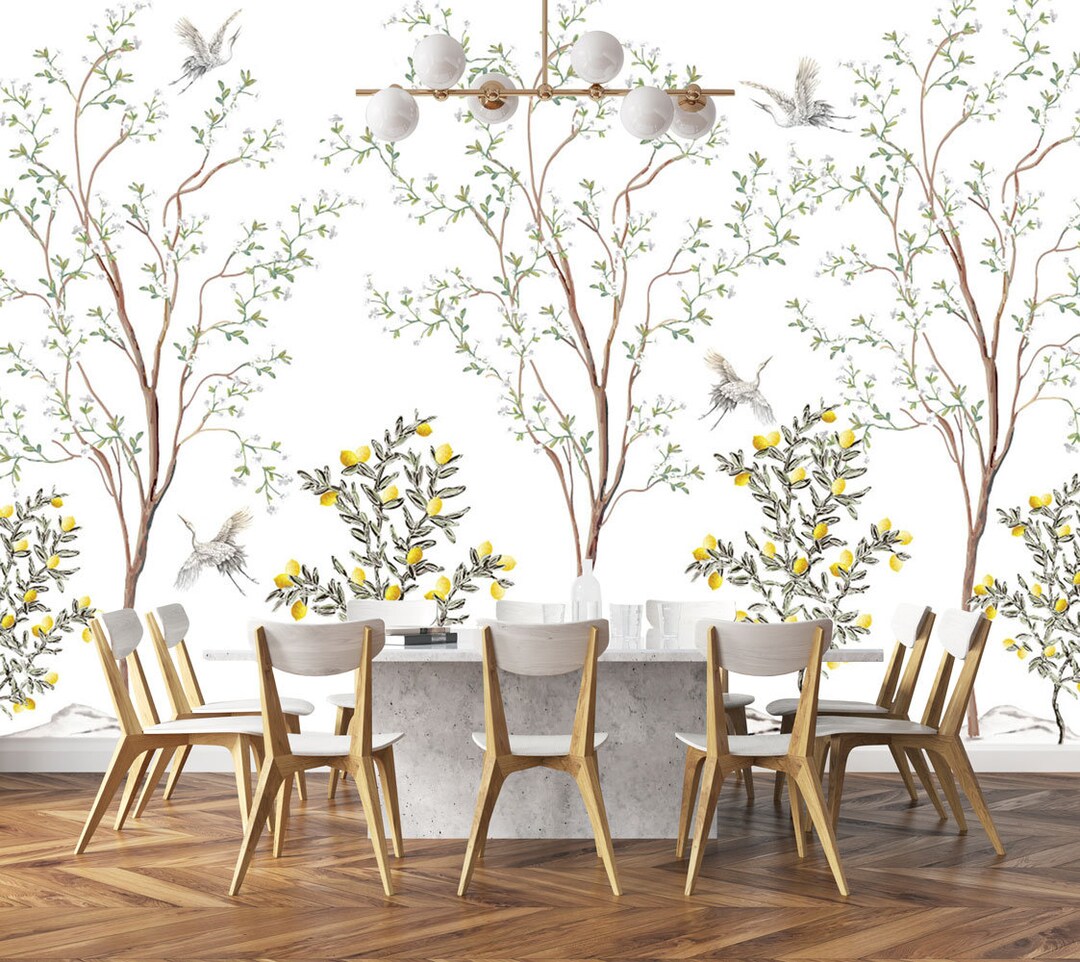 Chinese Wallpaper Lemon Tree Wallpaper Romantic Wallpaper - Etsy
