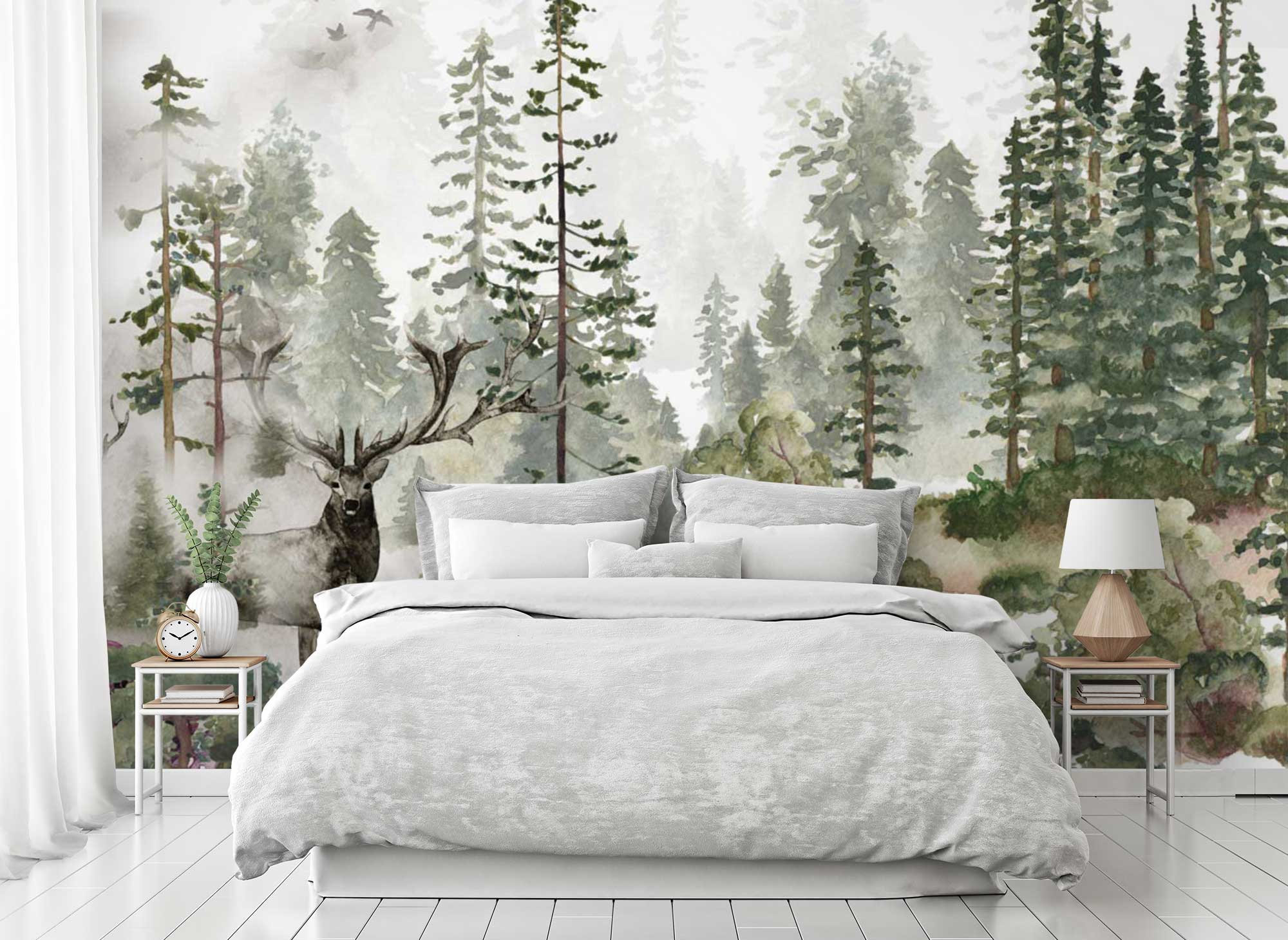 Green Tree Wallpaper - Etsy Green Tree Wallpaper - Etsy