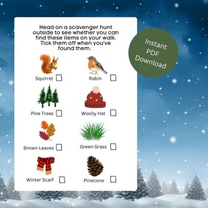 Winter Themed Scavenger Hunt | Seasonal preschool game