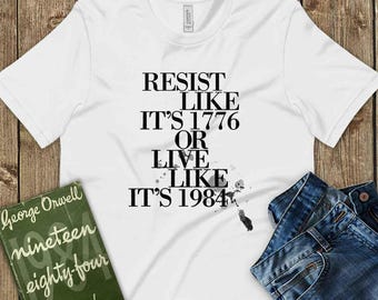 Resist 1776, Live 1984 T-Shirt, Ink Smudge Design