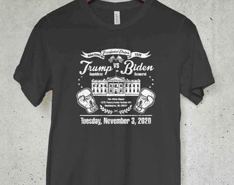 USA Election 2020, Trump vs Biden, Vintage inspired T-shirt, Boxing Gloves, White House