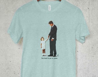 JFK Jr. Tshirt, Father and Son Gift, Vintage Look T-shirt, Heather Ice Blue