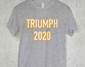 Triumph 2020, Athletic Heather T-shirt, Maga, Political, USA, Election, Vintage Look