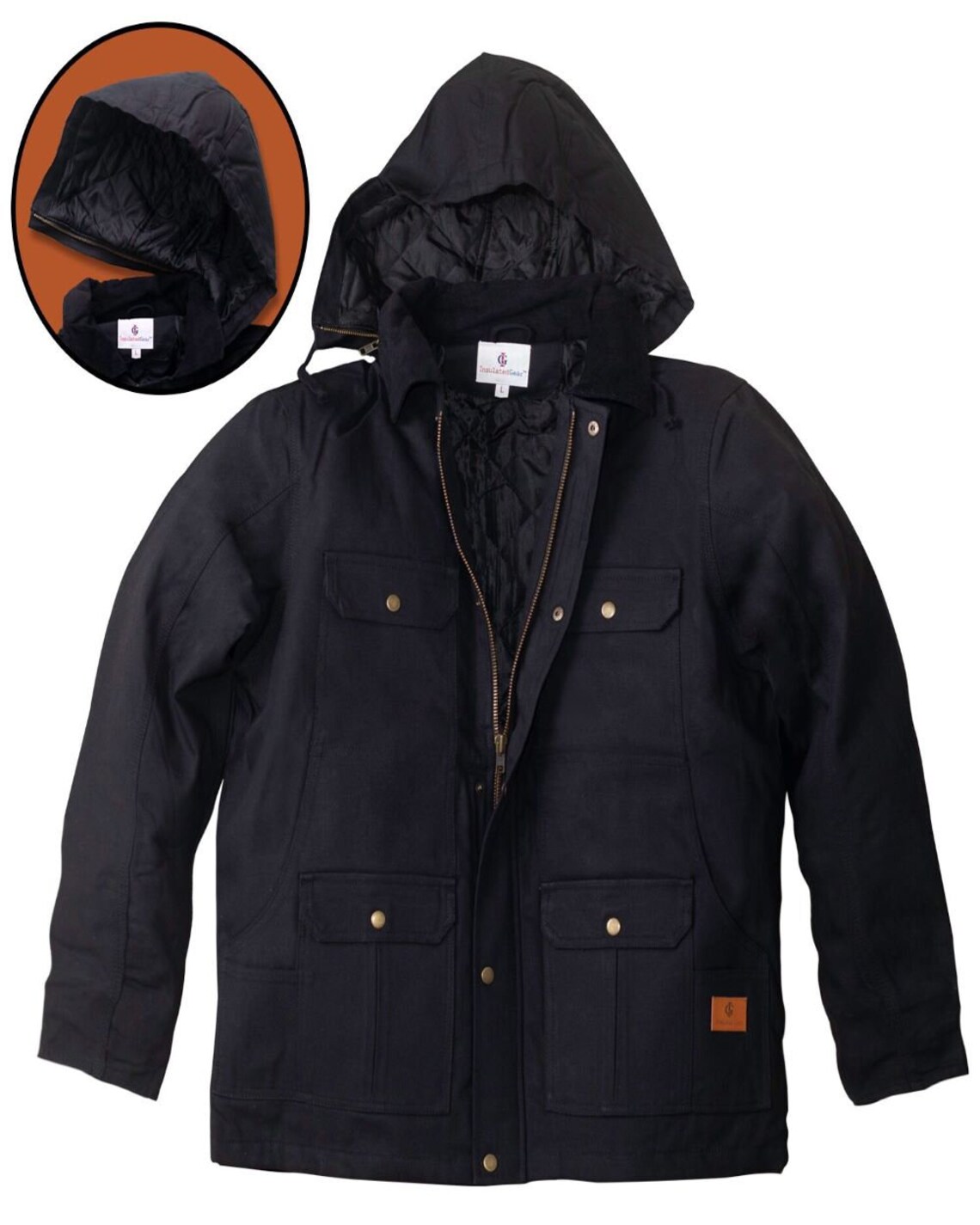 Insulated Gear Men's Quilted Lined Canvas Duck Work Jacket Etsy