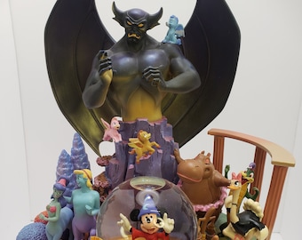 Disney Fantasia Mickey Mouse Sorcerer Musical Snow Globe Huge 70th