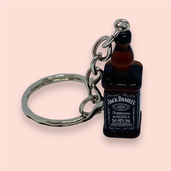 Jack daniels tennesse whiskey jd mini bottle keychain keyring