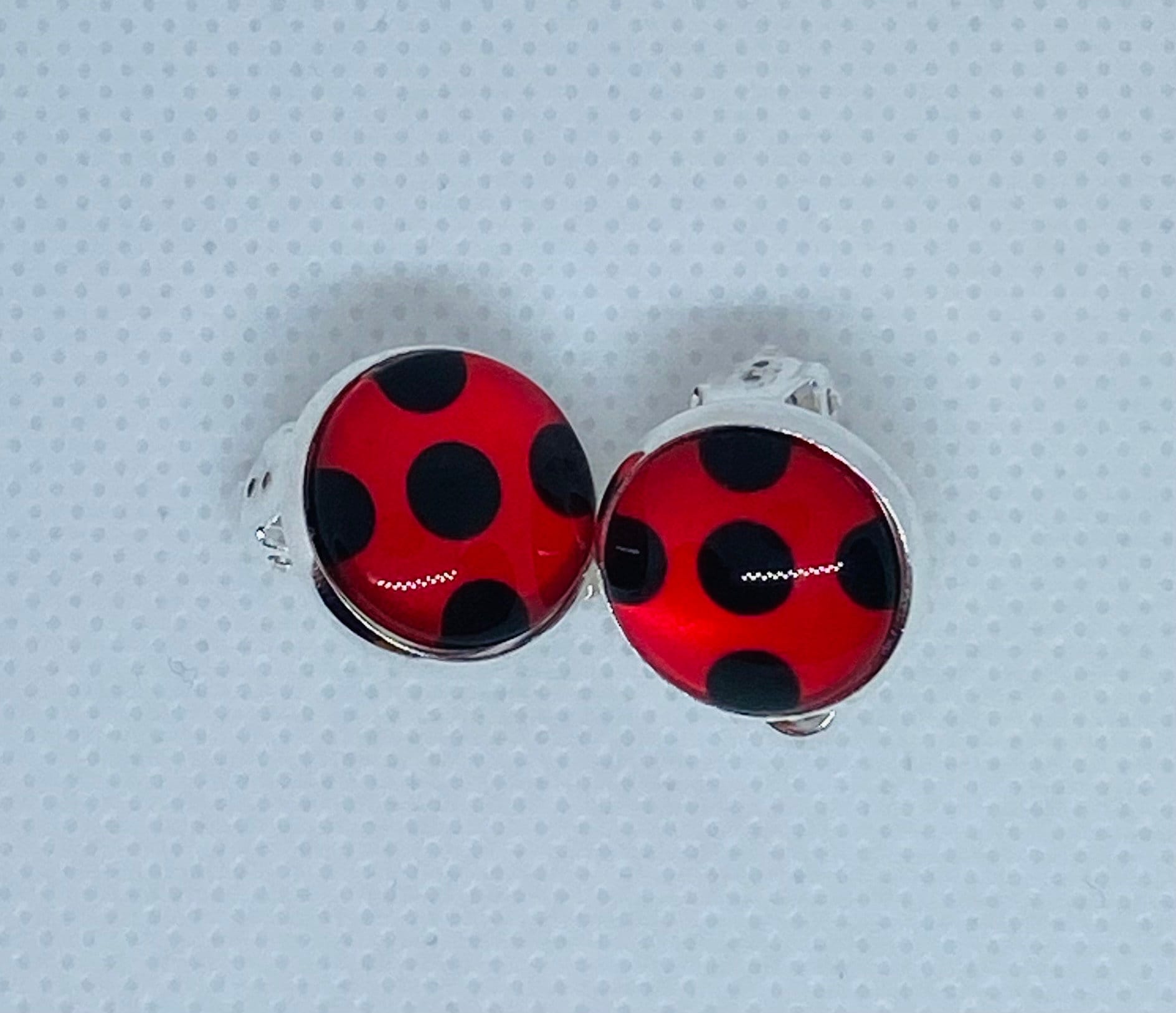 Miraculous ladybug earrings shop clip on
