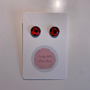 Ladybug ladybird stud earrings miraculous