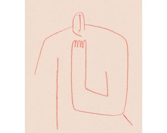 A4 print, 'yawn', figurative pencil illustration, life drawing, tree-free paper