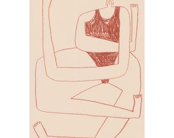 Dibujo a lápiz de color tamaño A4 - 'No te preocupes' - Dibujo original
