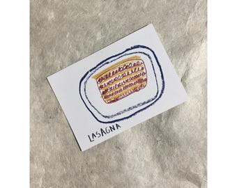 A7 Mini Print 'lasagna', printed on 100% recycled paper