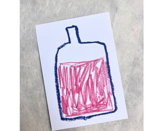 A7 Mini Print 'half full', printed on 100% recycled paper