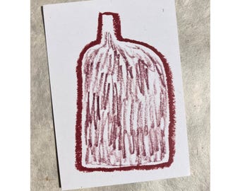 A7 Mini Print 'Red Wine', printed on 100% recycled paper