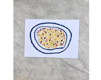 A7 Mini Print 'puttanesca', printed on 100% recycled paper