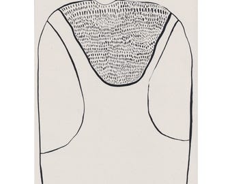 Lámina tamaño A5, 'Big Ol Pigeon', ilustración de una paloma impresa en papel reciclado.