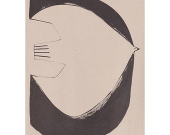 Lámina tamaño A4, «Vela», ilustración a tinta de un albatros.