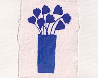 Dibujo floral a tinta sobre papel de algodón 100% reciclado hecho a mano, 'esto es para ti'.